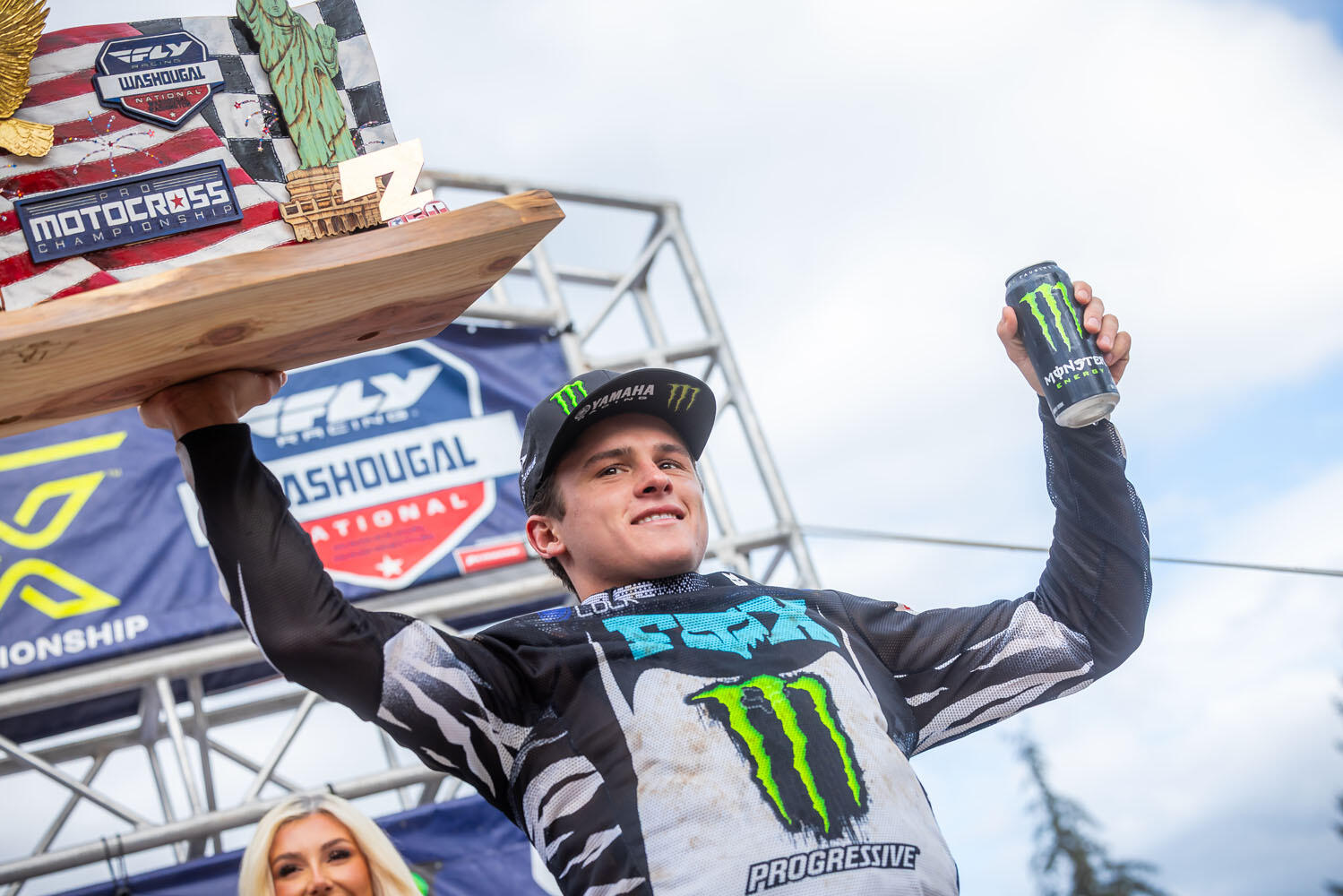 450MX:総合3位とし、3戦連続、今シーズン5度目となる総合表彰台獲得した#38 H・ディーガン(YZ450F)