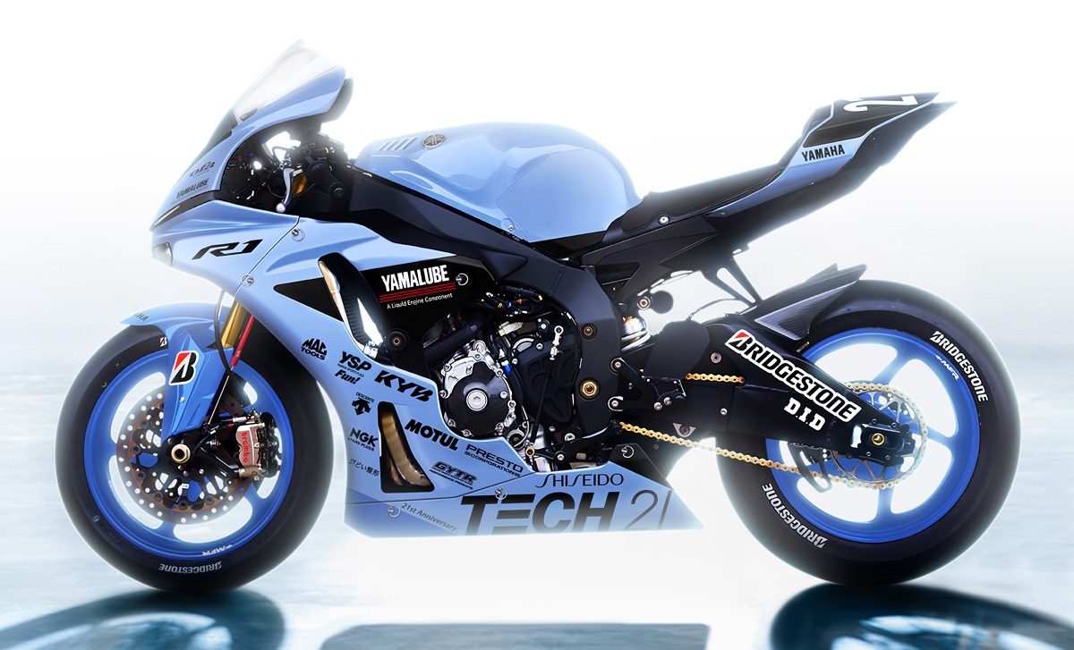 1985年「ヤマハTECH21チーム」復刻カラーのYZF-R1で鈴鹿8耐5連覇を